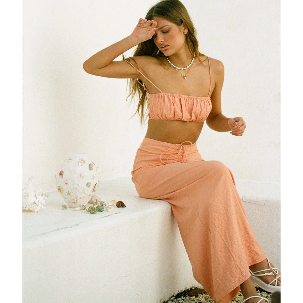 Peach Maxi Skirt